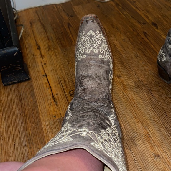 Corral Brown Crater With Bone Embroidery Cowgirl Boots - Picture 3 of 6